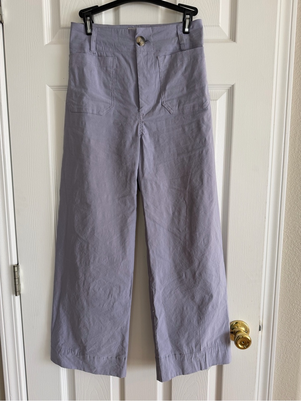 Anthropologie Meave Colette Wide-Leg Cotton Pants in Light Lavender